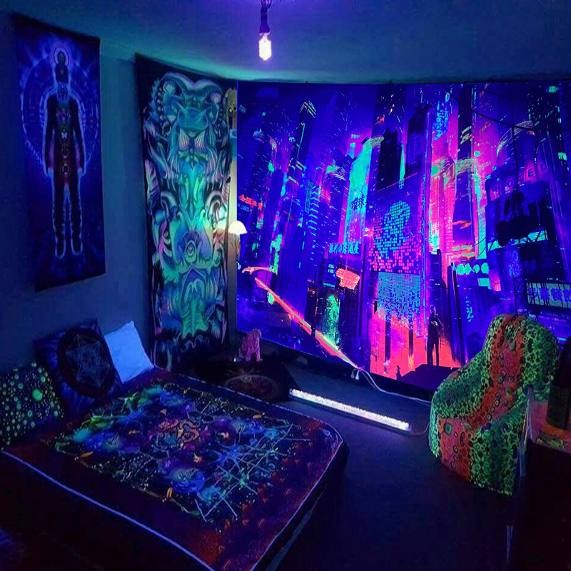 Lighting World Decor - Black Light Tapestry Wall Hanging UV