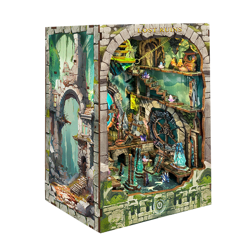 Lighting Decor For House - DIY Book Nook Lost Ruins Wooden