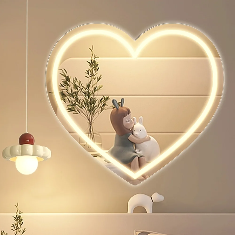 Lighting Room Decor Photo - Heart Shape LED Mirror with Warm