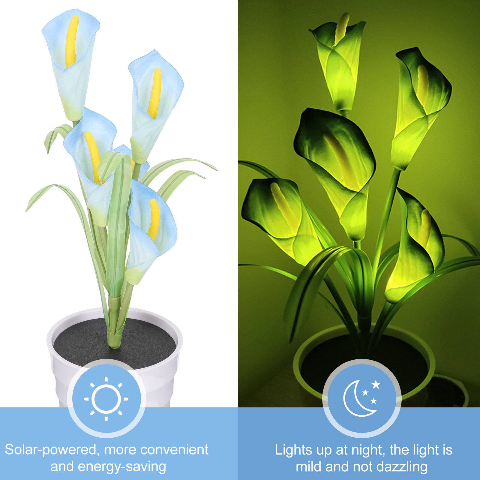 Lighting Design Decor - Solar Flower Light in Elegant Calla