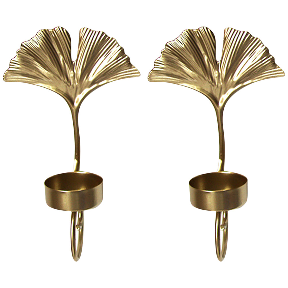 Lighting Design Decor - 2Pcs Wall Sconce Holder Leaf Design