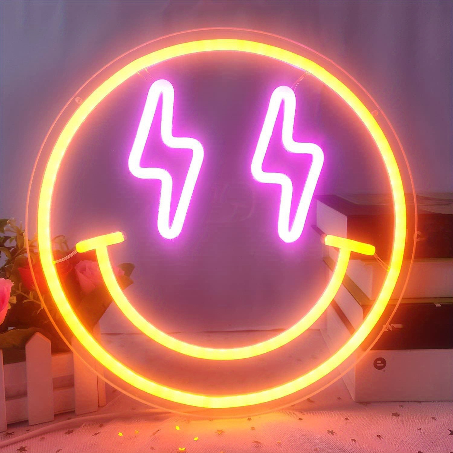 Bedroom Lighting Decor Ideas - Smile Face LED Neon Sign Light