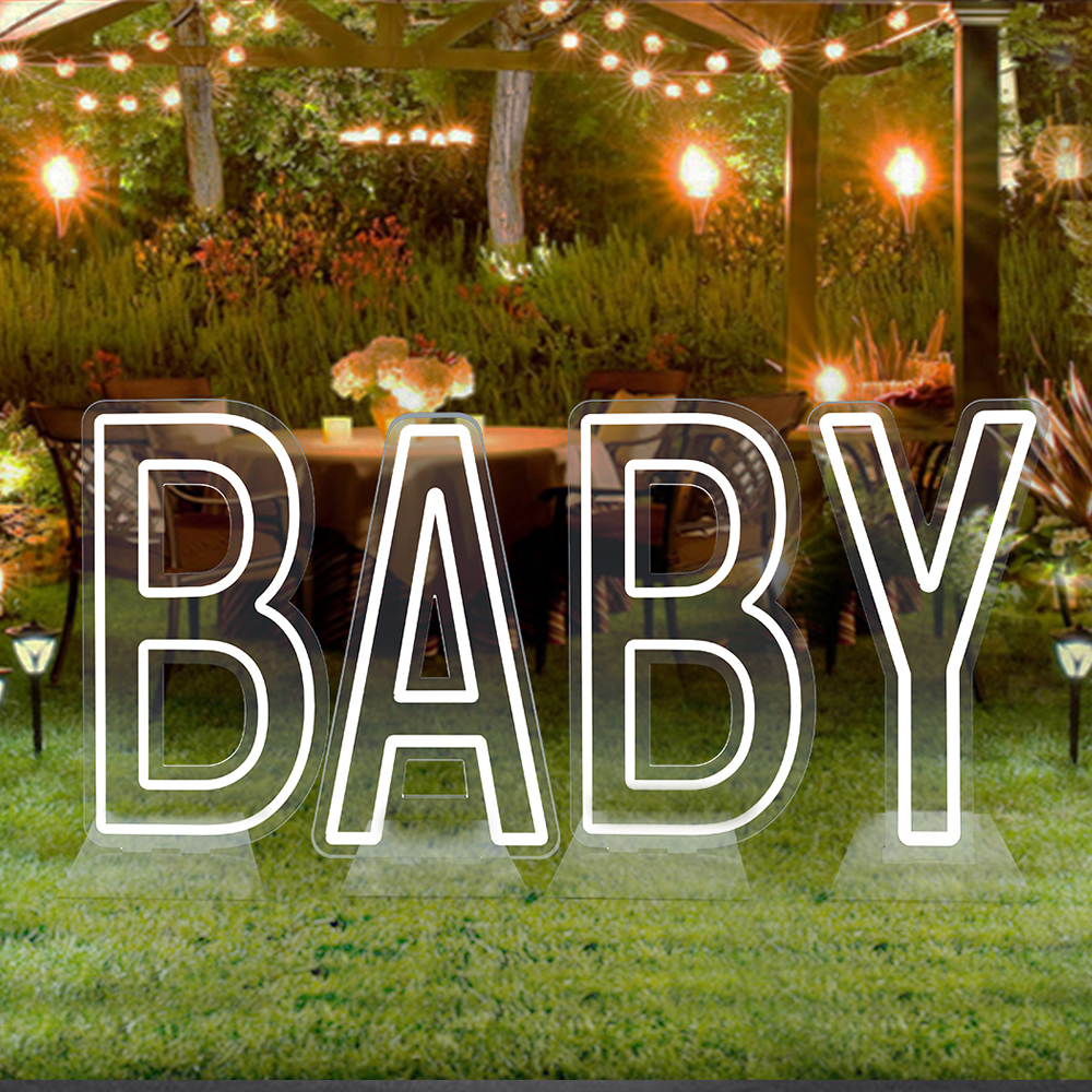 Lighting World Decor - 30in Large Neon Baby Letter Light