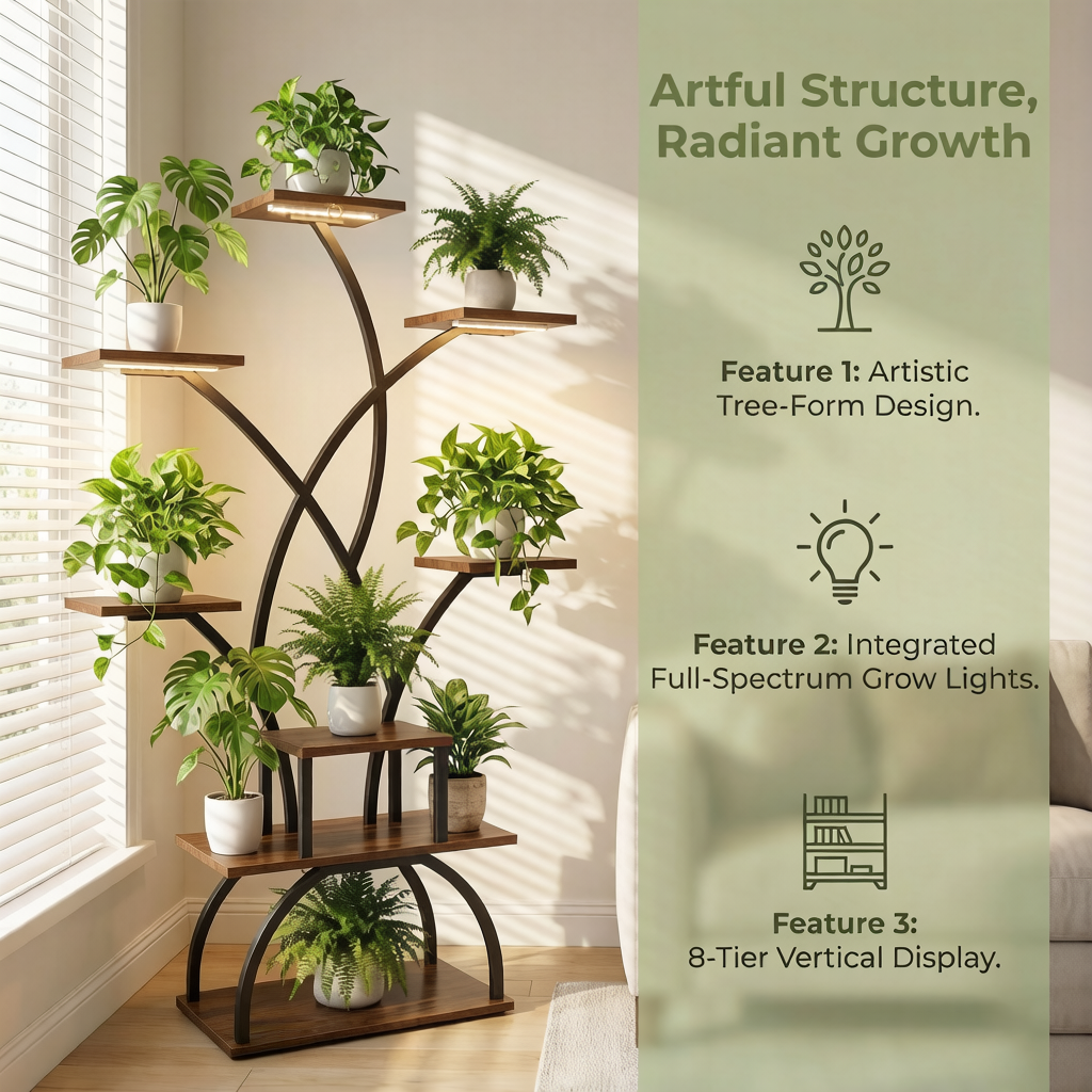 Lighting Room Decor Photo - Indoor Plant Stand with Grow Light,