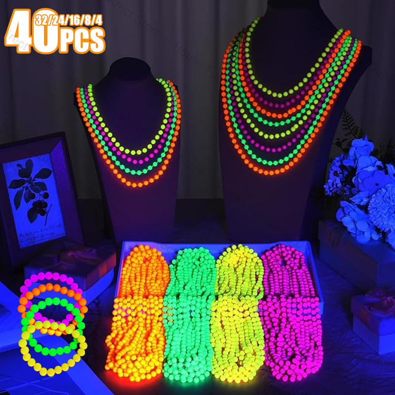 Lighting Decor Photos - New Fluorescent Neon Necklace Bracelet Set