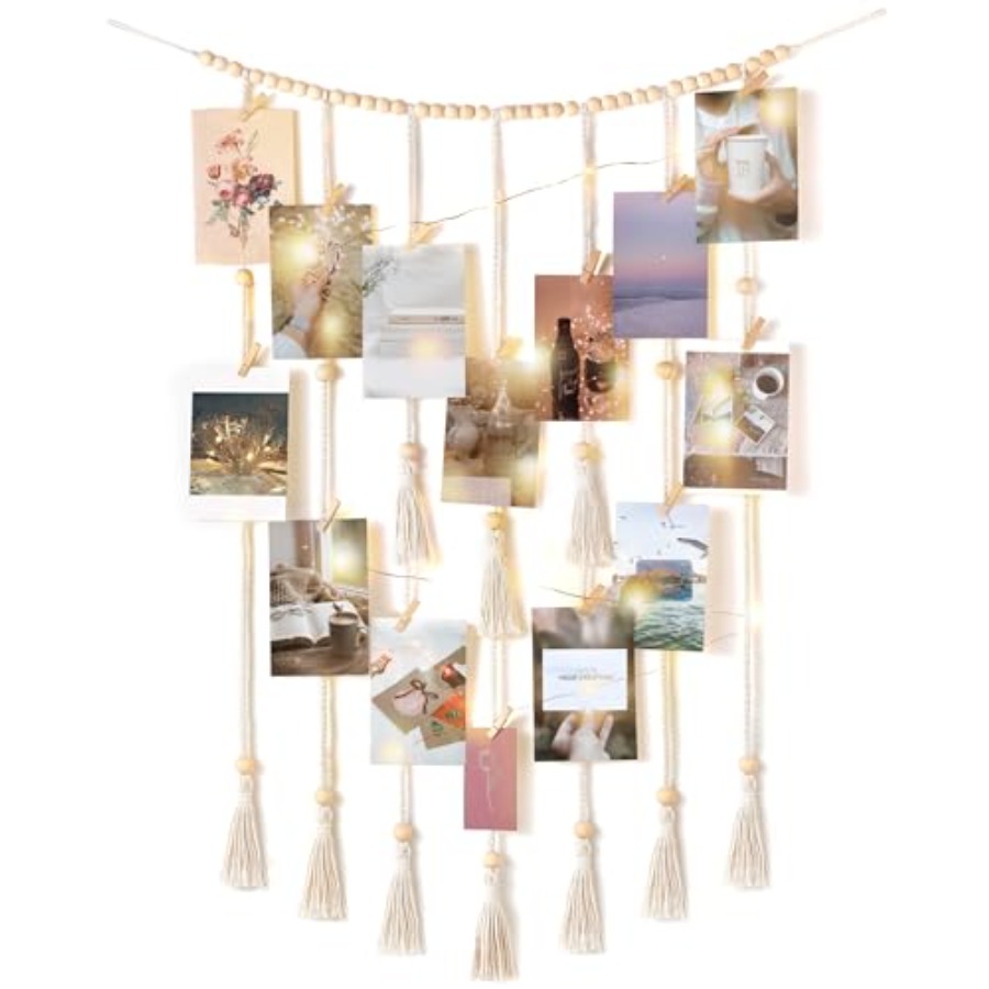 Lighting Room Decor Photo - Macrame Hanging Photo Display Wall Decor