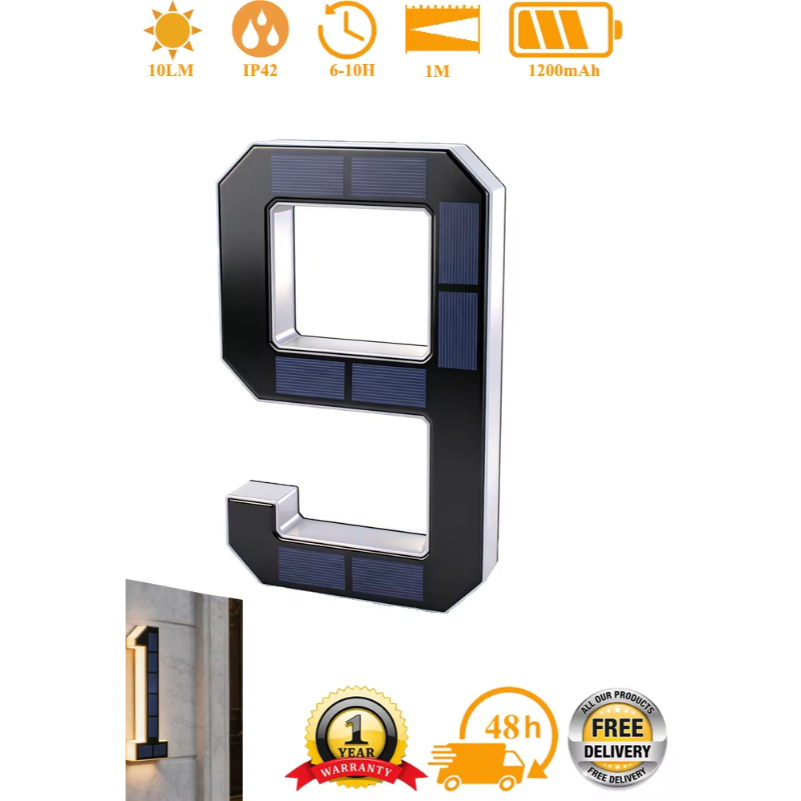 BORUiT LED olar House Number L - Lighting Decor For House 评论和价格