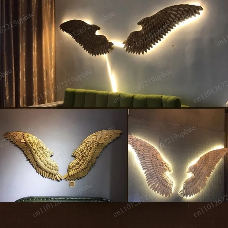 Large Metal Angel Wings with L - Lighting Metal Wall Decor 评论和价格