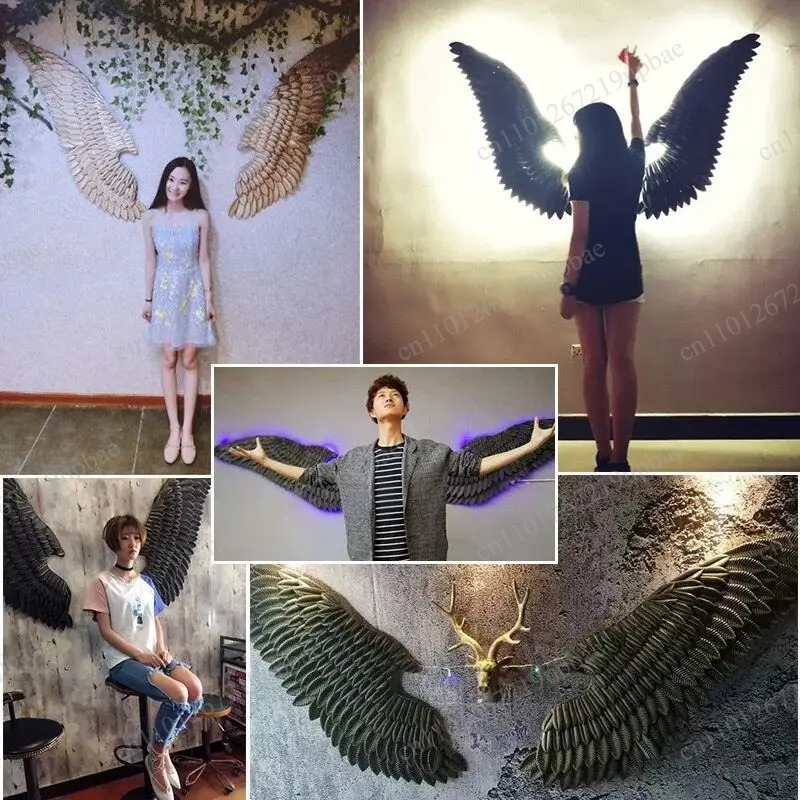 Large Metal Angel Wings with L - Lighting Metal Wall Decor 评论和价格
