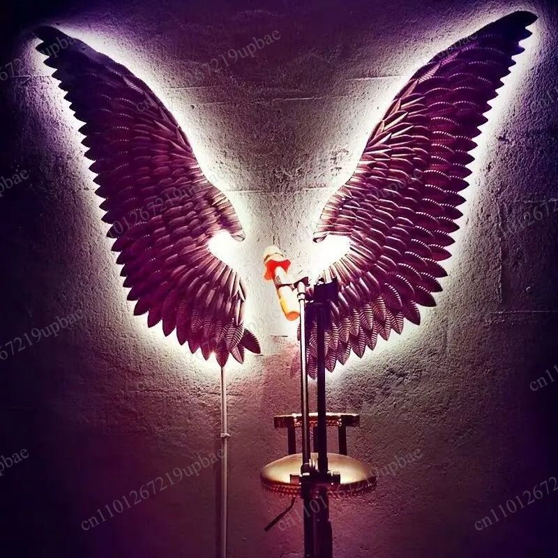 Large Metal Angel Wings with L - Lighting Metal Wall Decor 评论和价格