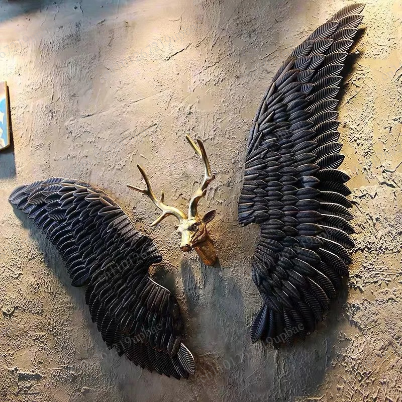 Large Metal Angel Wings with L - Lighting Metal Wall Decor 评论和价格