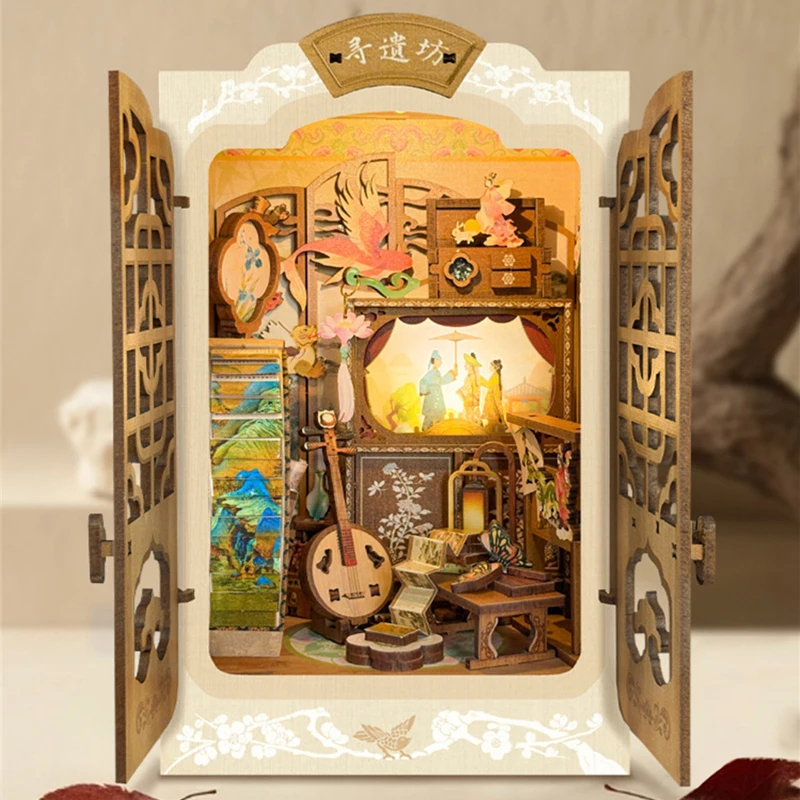 OUZEY Wooden DIY Book Nook She - Lighting Decor For House 评论和价格