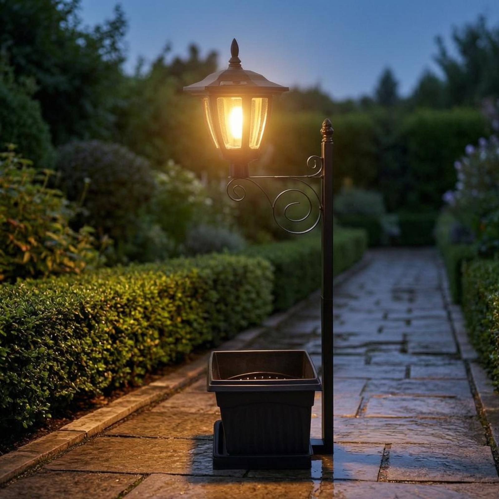 Solar Flower Pot Light Wrought - Lighting Design Decor 评论和价格