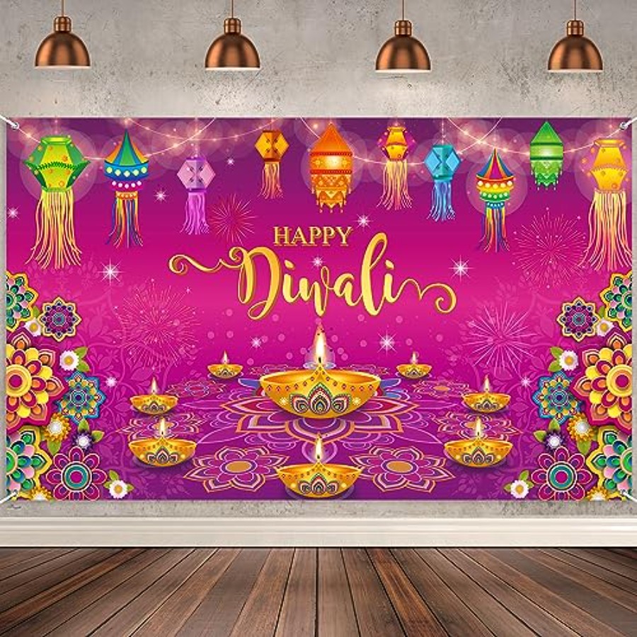 Happy Diwali Backdrop Banner D - Lighting Decor Photos 评论和价格