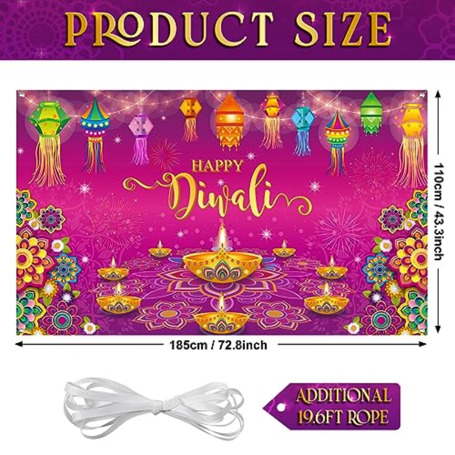 Happy Diwali Backdrop Banner D - Lighting Decor Photos 评论和价格