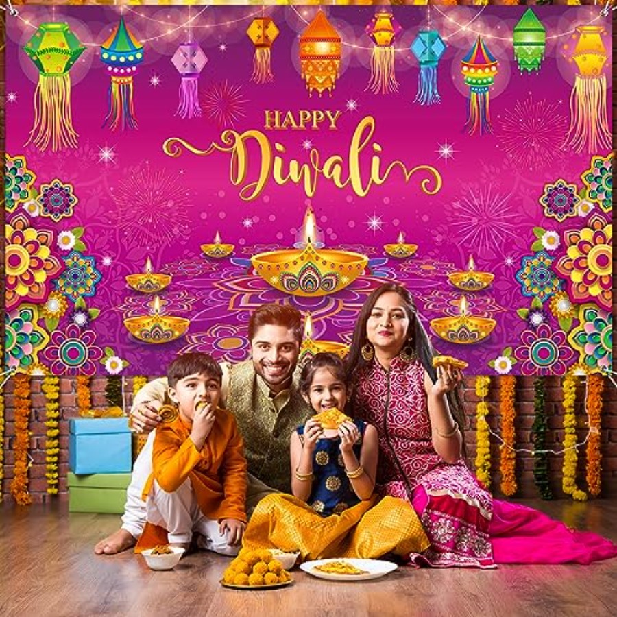 Happy Diwali Backdrop Banner D - Lighting Decor Photos 评论和价格