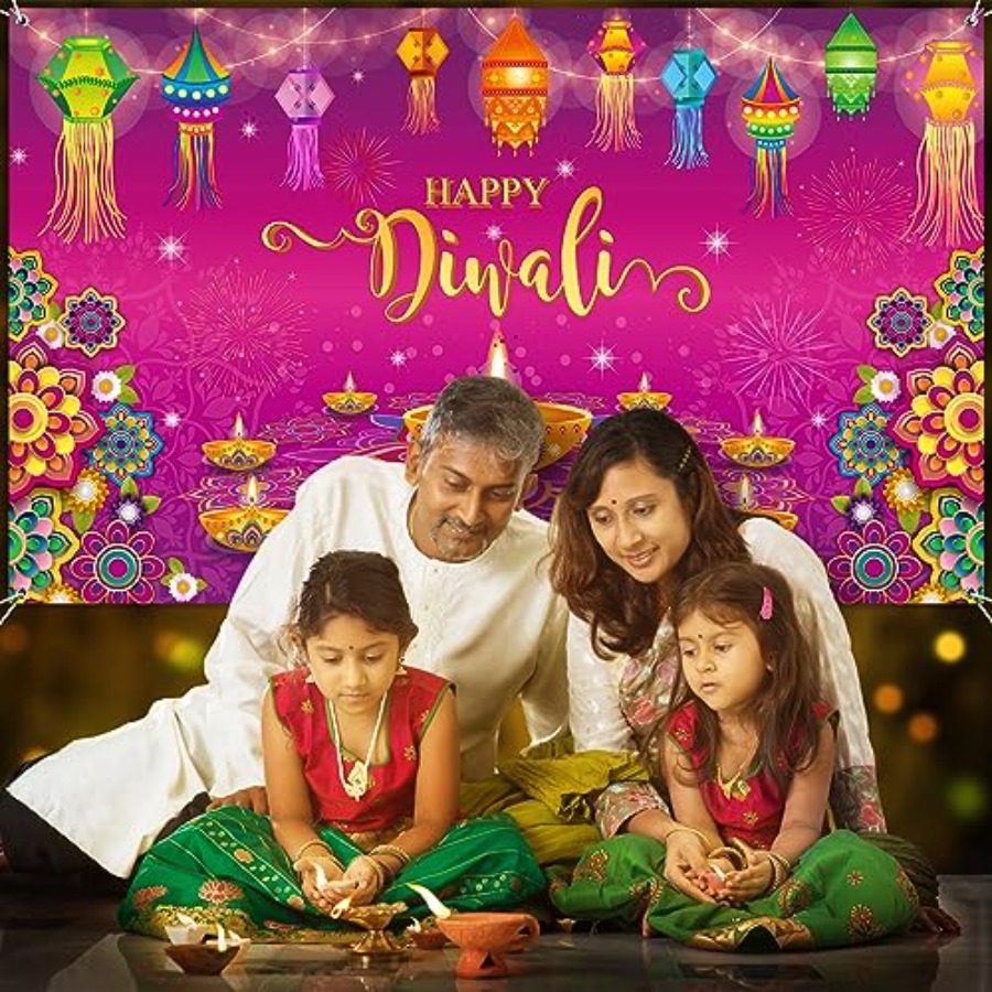 Happy Diwali Backdrop Banner D - Lighting Decor Photos 评论和价格