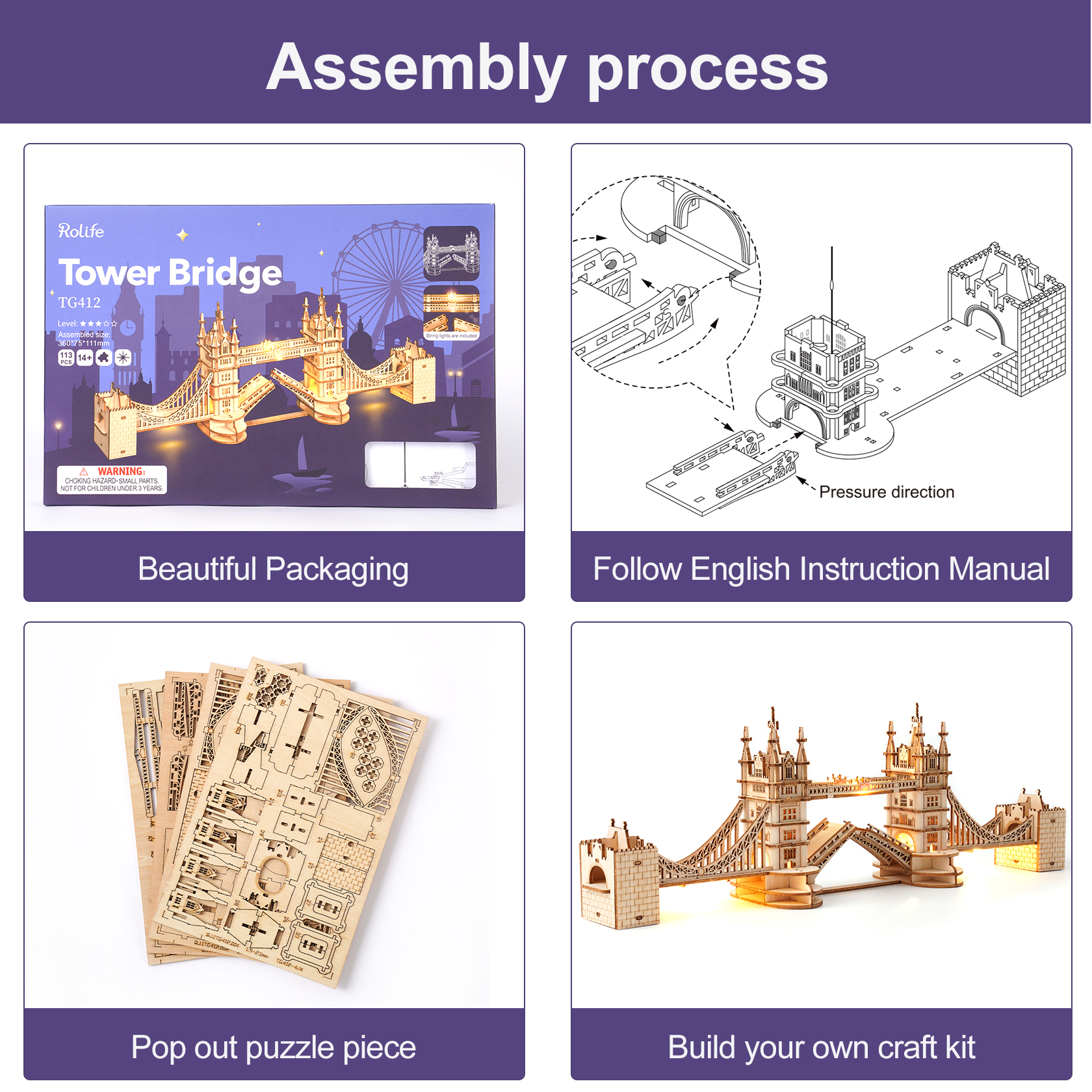 Rolife DIY Wooden 3D Puzzle To - Lighting Decor Woodbridge 评论和价格