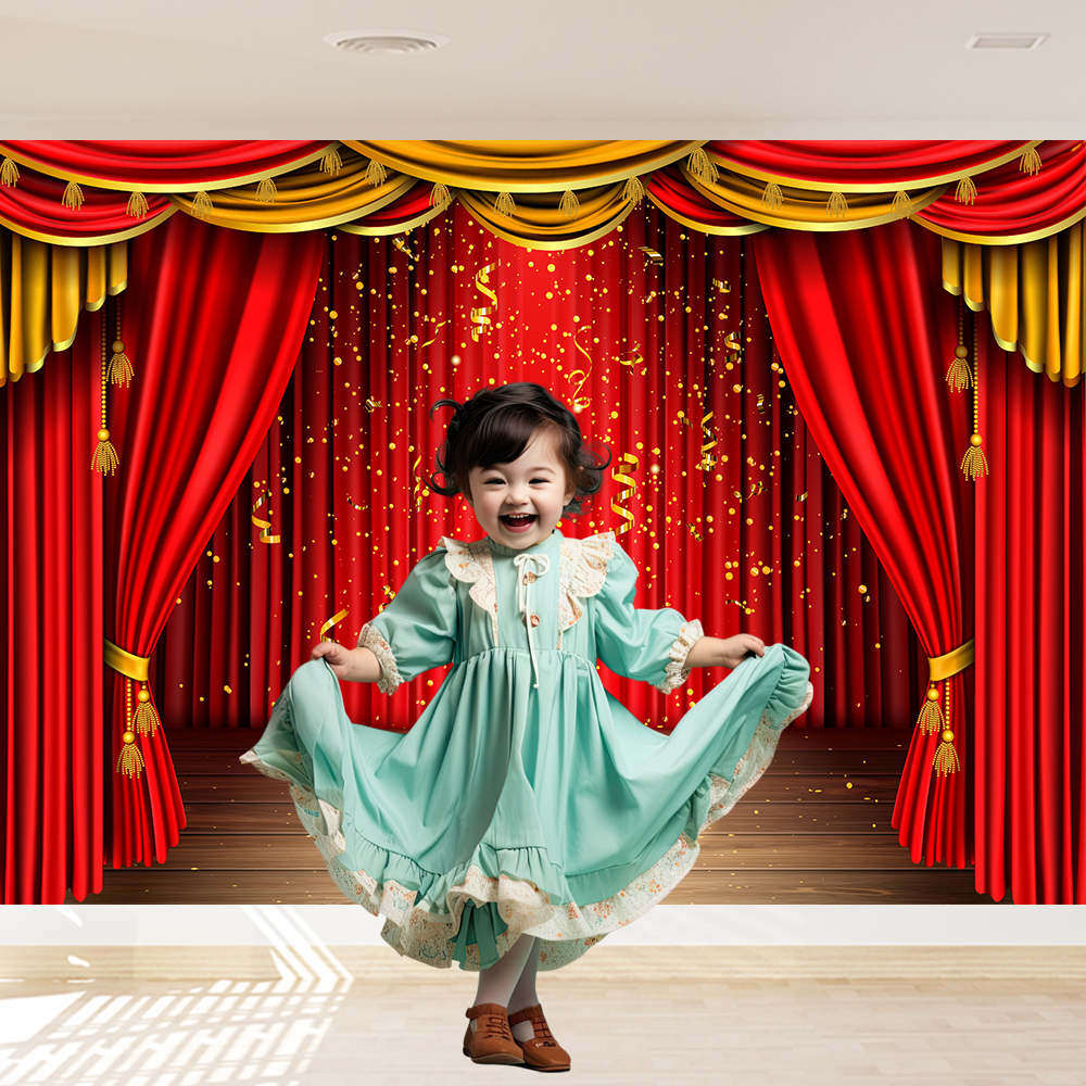 Red Theater Curtain Party Back - Lighting Decor Photos 评论和价格