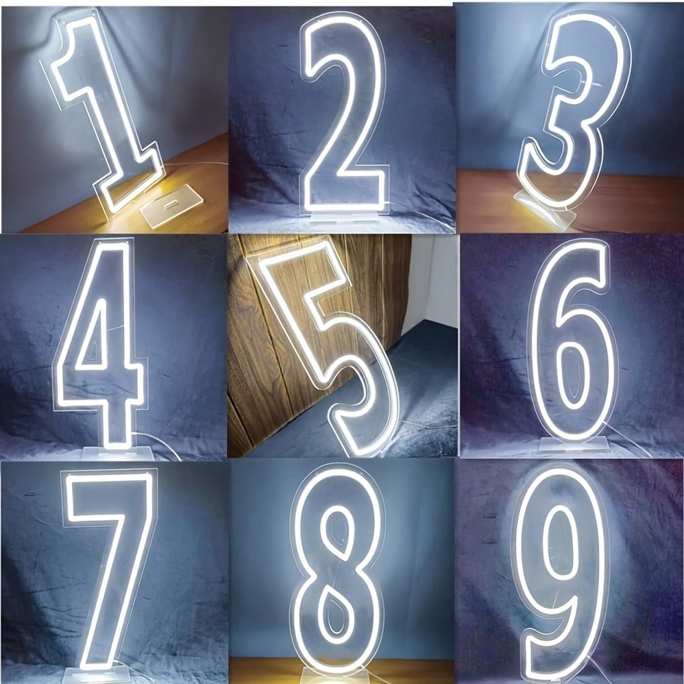 White 0-9 Single Digit LED Num - Lighting Decoration Wedding 评论和价格