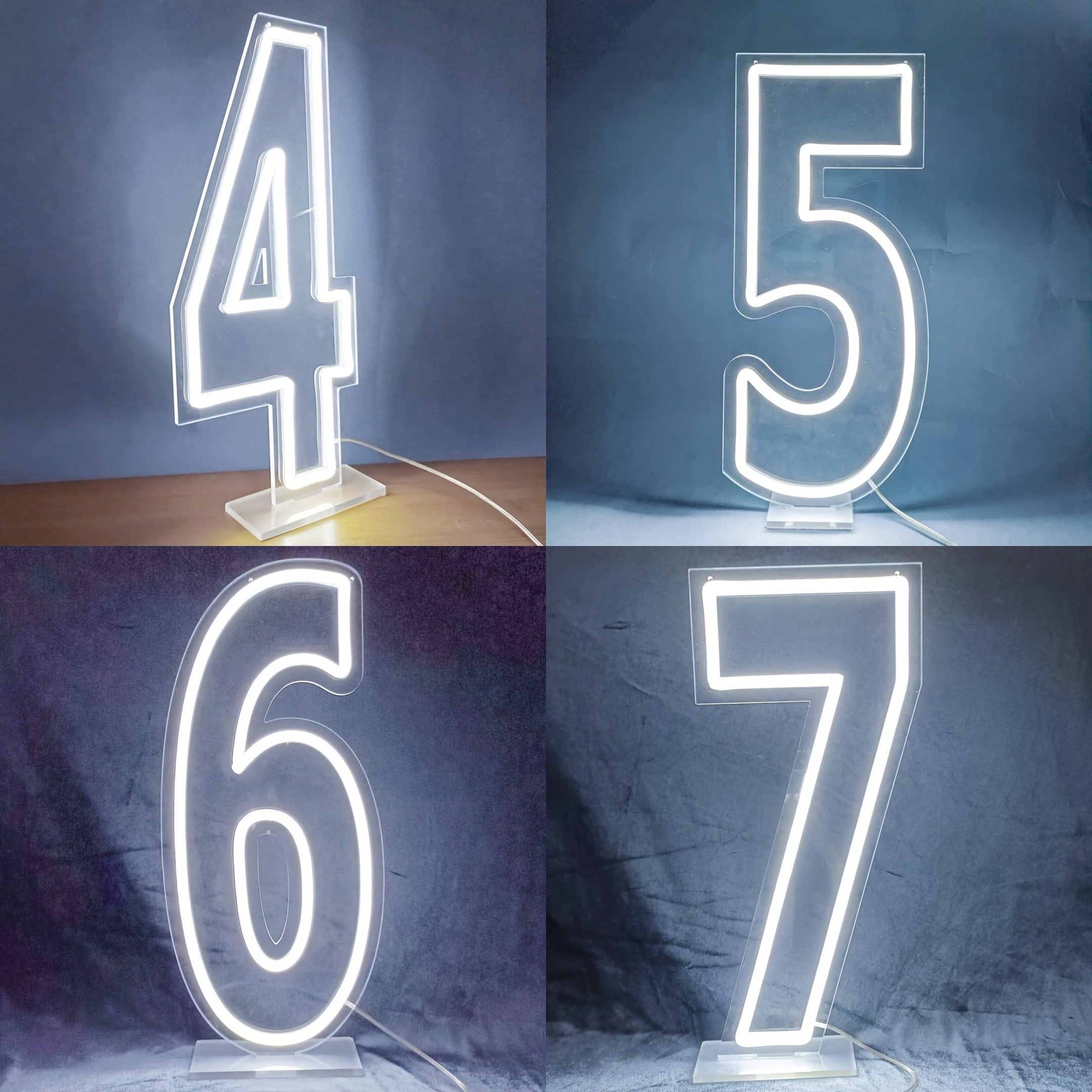 White 0-9 Single Digit LED Num - Lighting Decoration Wedding 评论和价格