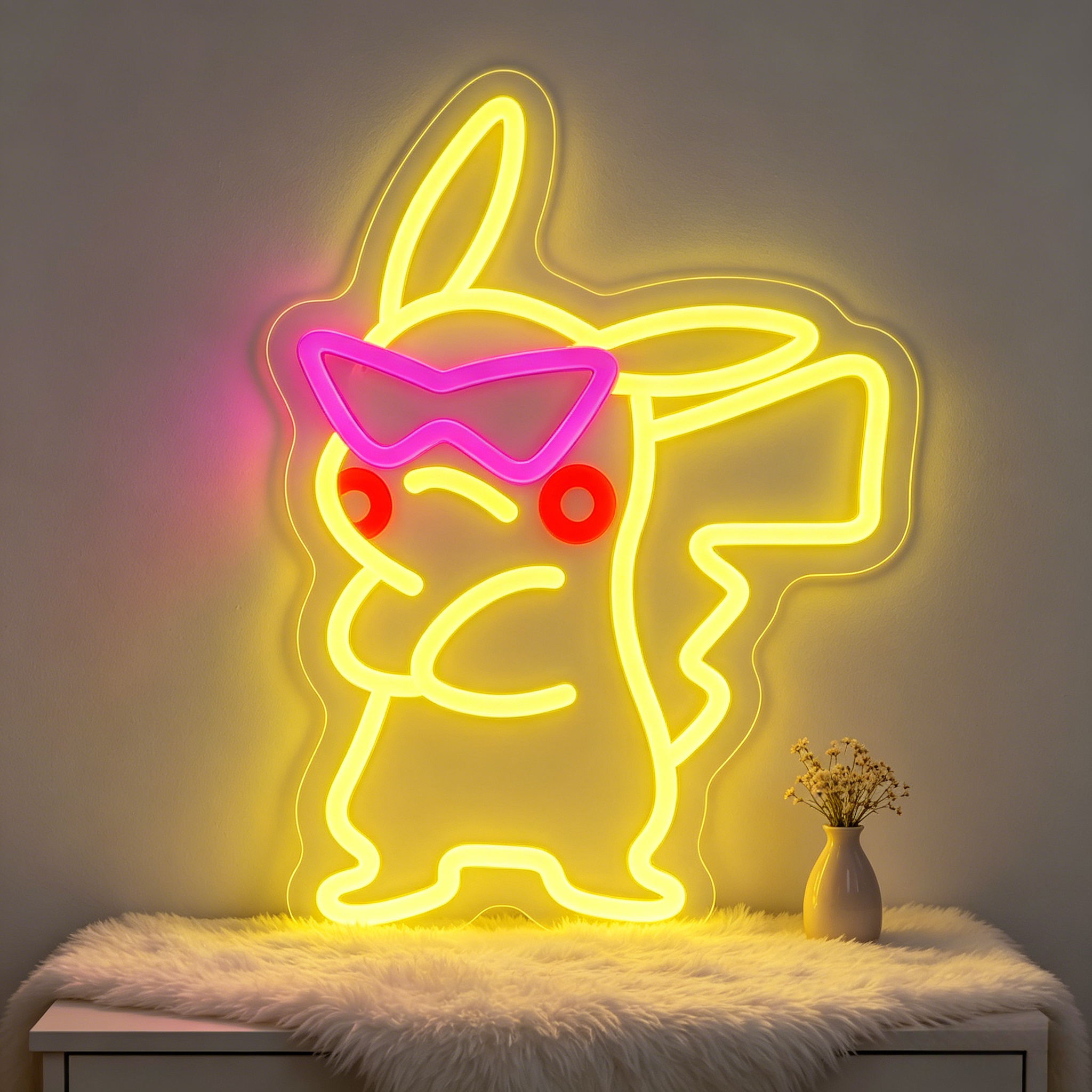 Anime Pink Sunglasses Pikachu  - Bedroom Lighting Decor Ideas 评论和价格
