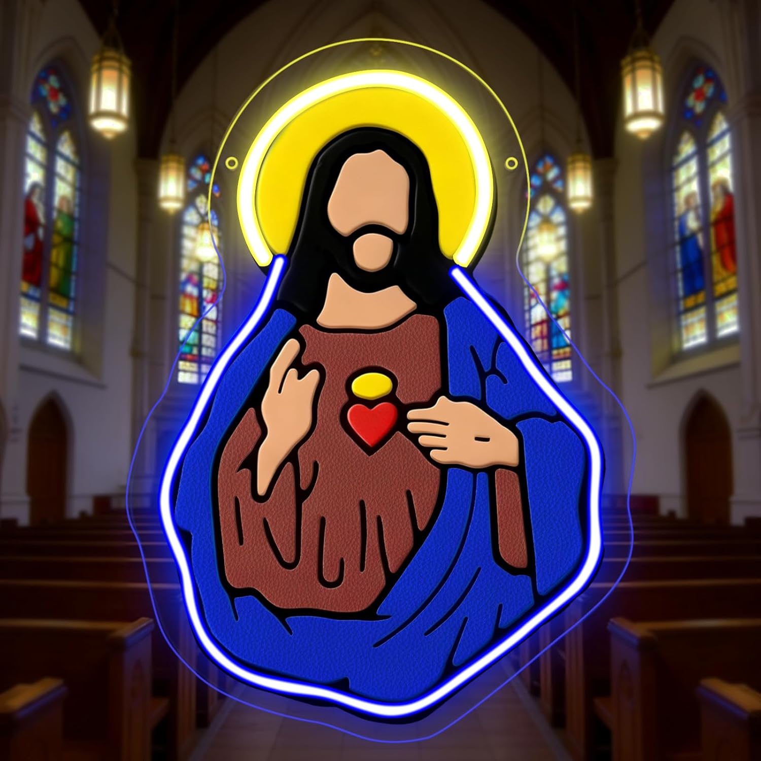 Sacred Heart of Jesus Neon Sig - Lighting Decoration Wedding 评论和价格