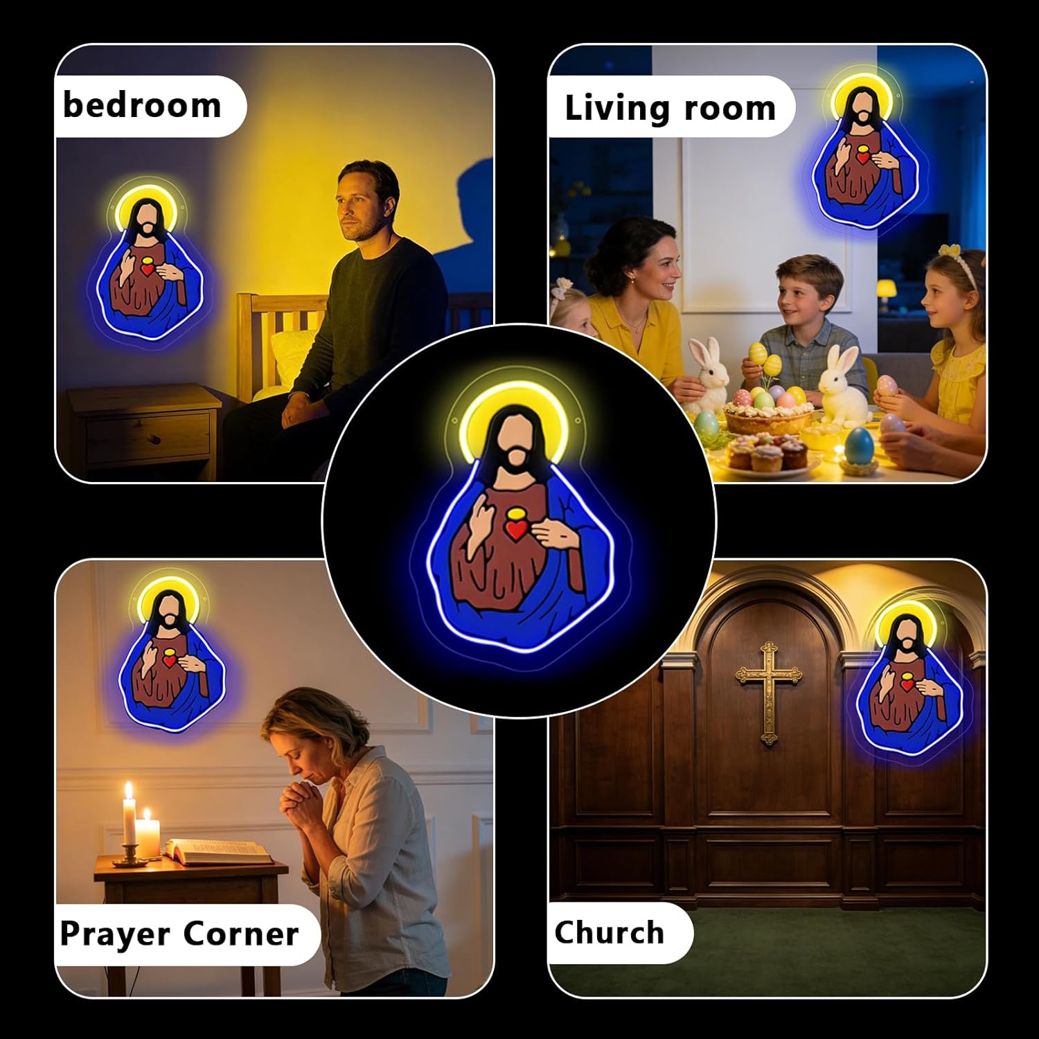 Sacred Heart of Jesus Neon Sig - Lighting Decoration Wedding 评论和价格
