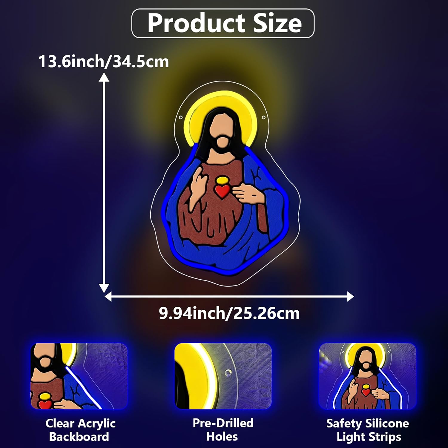 Sacred Heart of Jesus Neon Sig - Lighting Decoration Wedding 评论和价格