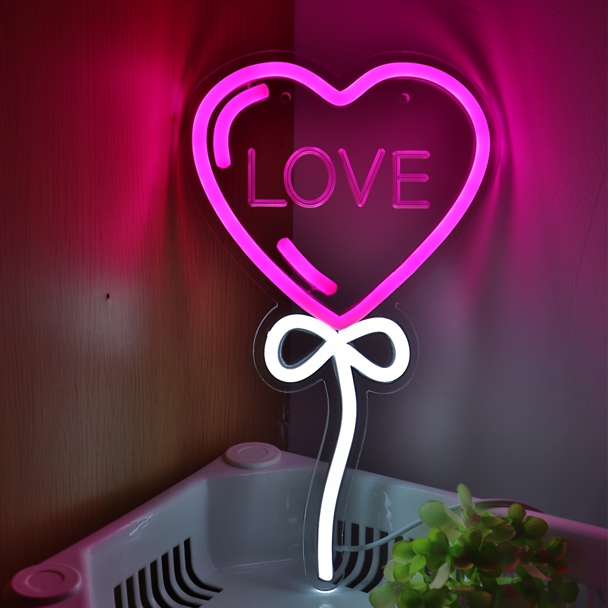 LOVE Heart Balloon Shape Pink  - Bedroom Lighting Decor Ideas 评论和价格