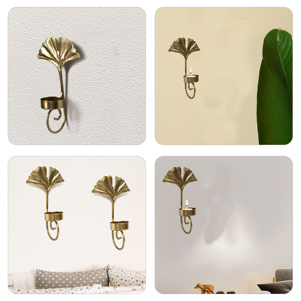 2Pcs Wall Sconce Holder Leaf D - Lighting Design Decor 评论和价格
