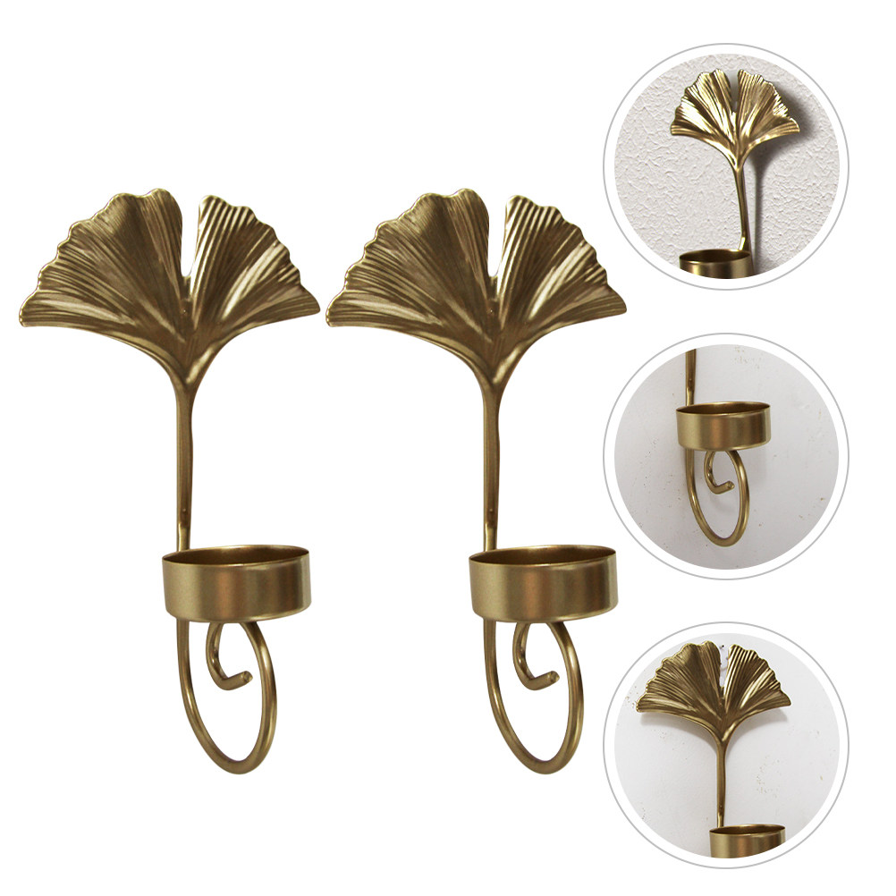 2Pcs Wall Sconce Holder Leaf D - Lighting Design Decor 评论和价格