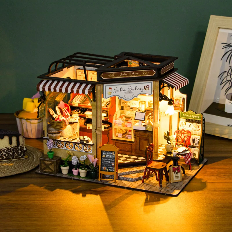 OUZEY Miniature Wooden Dollhou - Lighting Decor For House 评论和价格