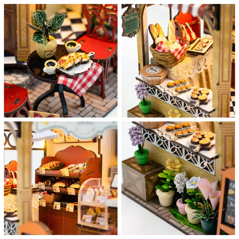 OUZEY Miniature Wooden Dollhou - Lighting Decor For House 评论和价格