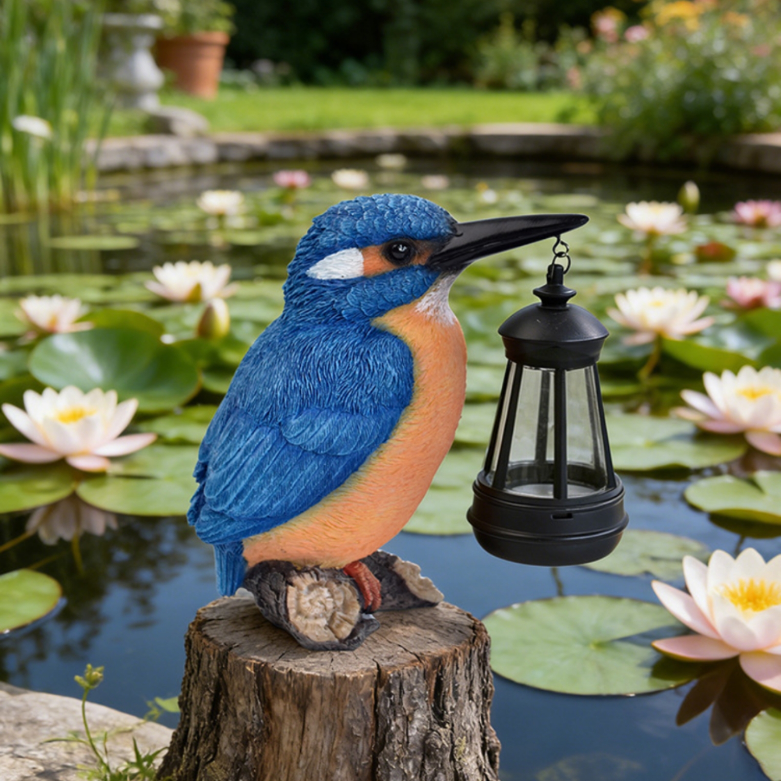 Solar Kingfisher Statue Resin  - Lighting Design Decor 评论和价格