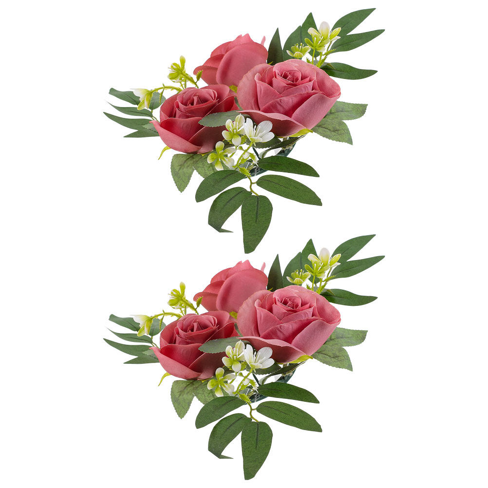 2Pcs Artificial Rose Ring Wrea - Lighting Decor Photos 评论和价格
