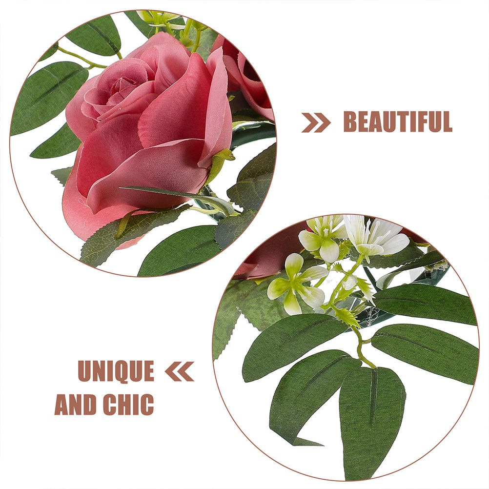 2Pcs Artificial Rose Ring Wrea - Lighting Decor Photos 评论和价格