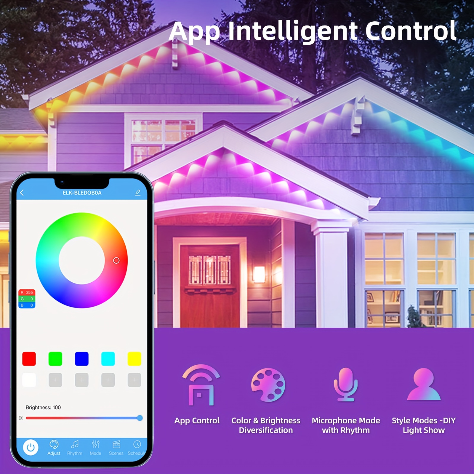 RGB+IC Smart Outdoor Eaves Lig - Lighting Decor For House 评论和价格
