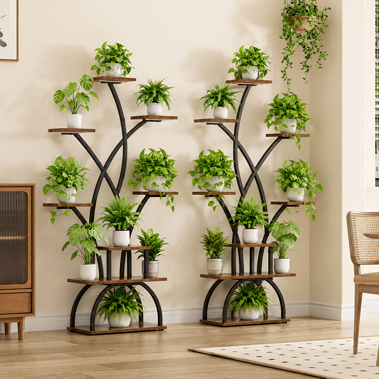 Indoor Plant Stand with Grow L - Lighting Room Decor Photo 评论和价格