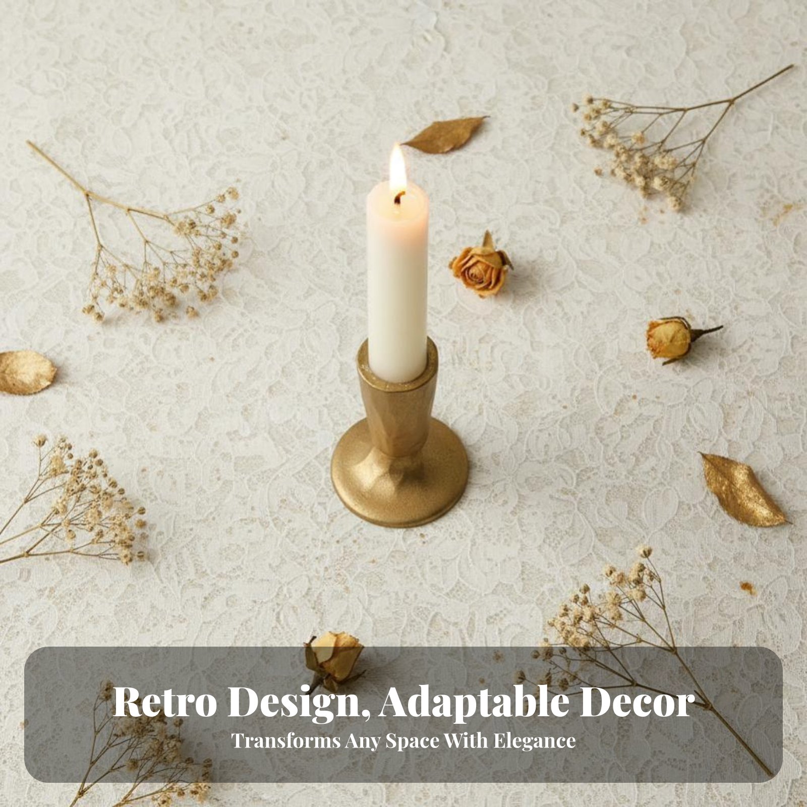 Gold Cast Iron Candle Holder,  - Lighting Design Decor 评论和价格