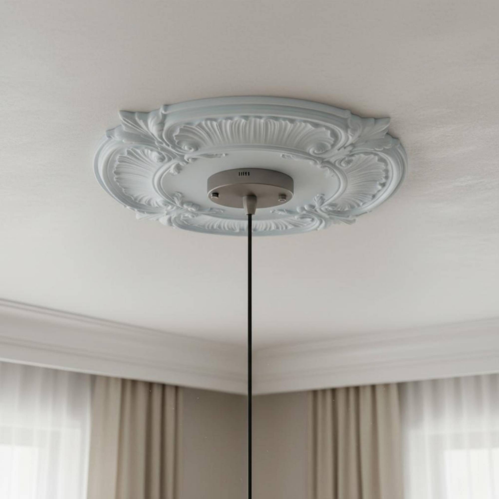 Round PU Ceiling Medallion Fre - Lighting Design Decor 评论和价格