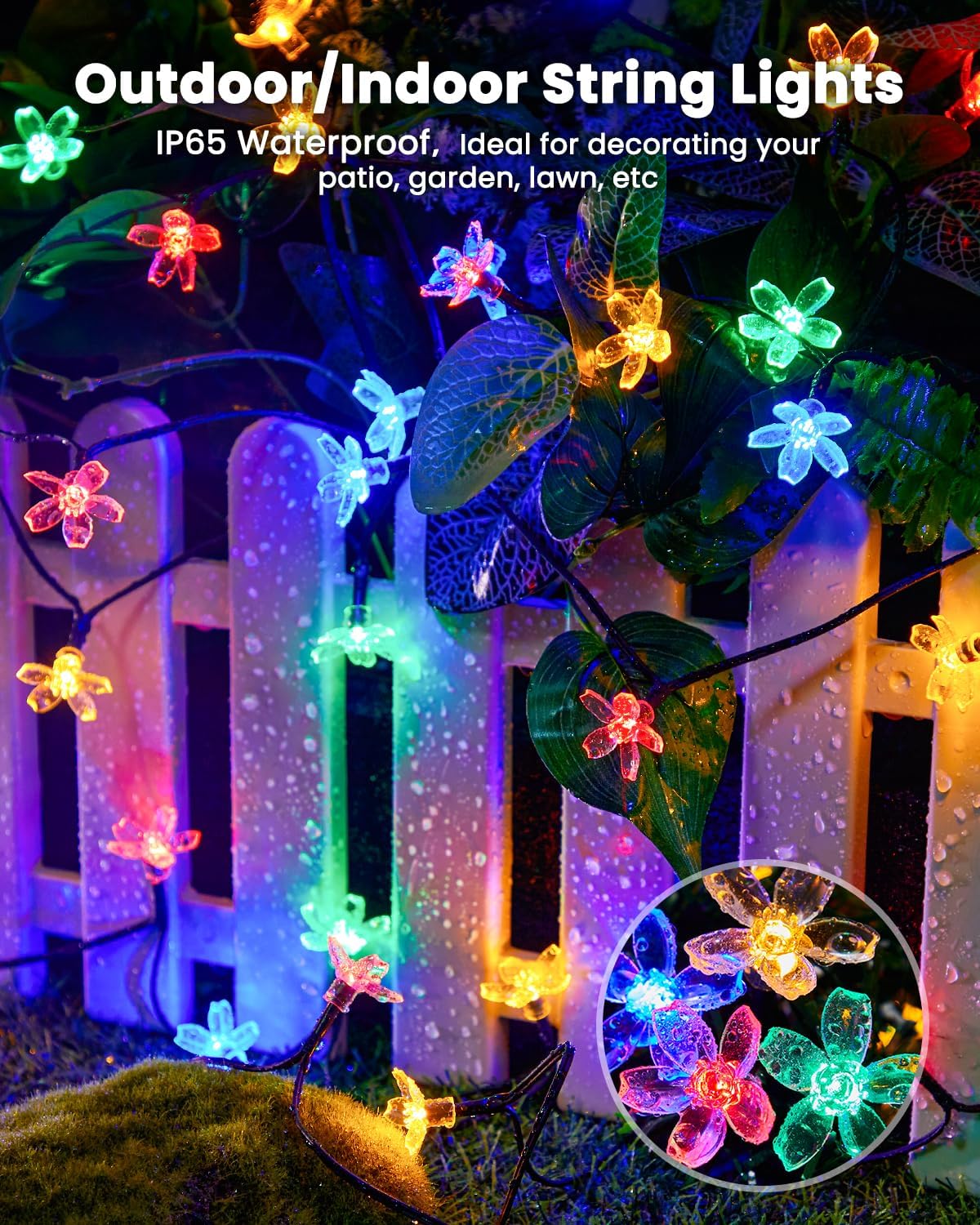 60 LED Flower Solar String Lig - Lighting Decoration Wedding 评论和价格