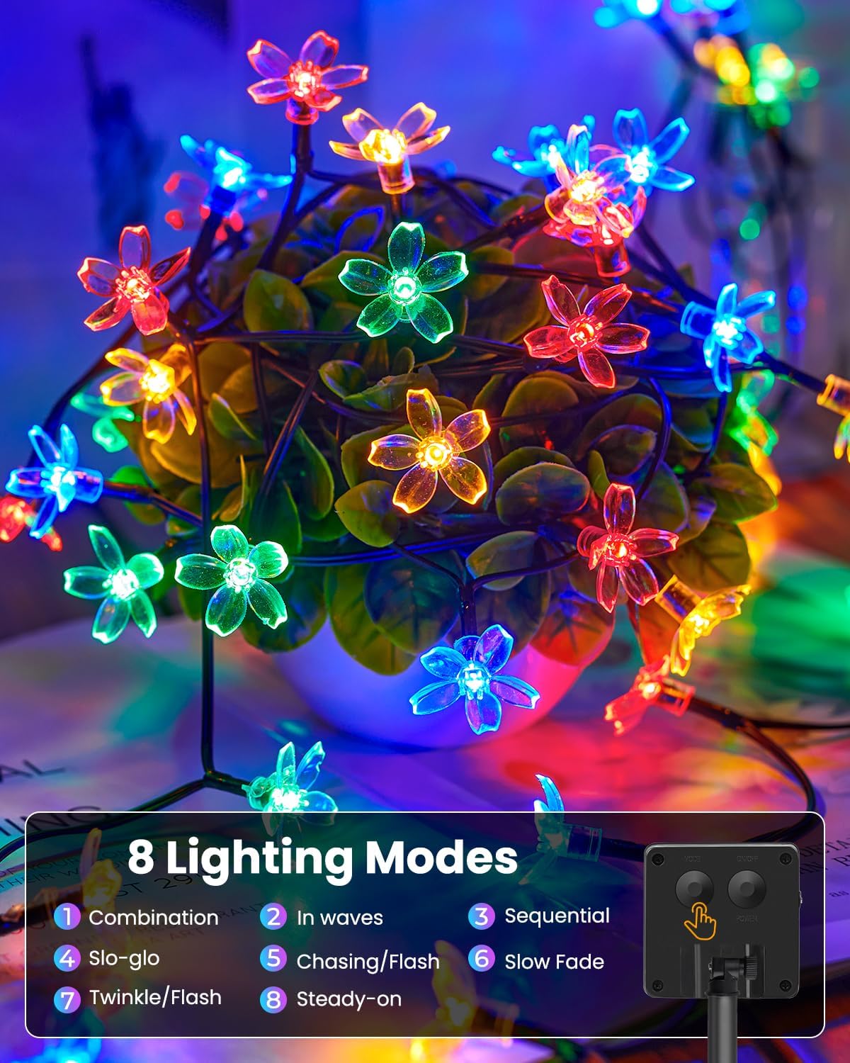 60 LED Flower Solar String Lig - Lighting Decoration Wedding 评论和价格
