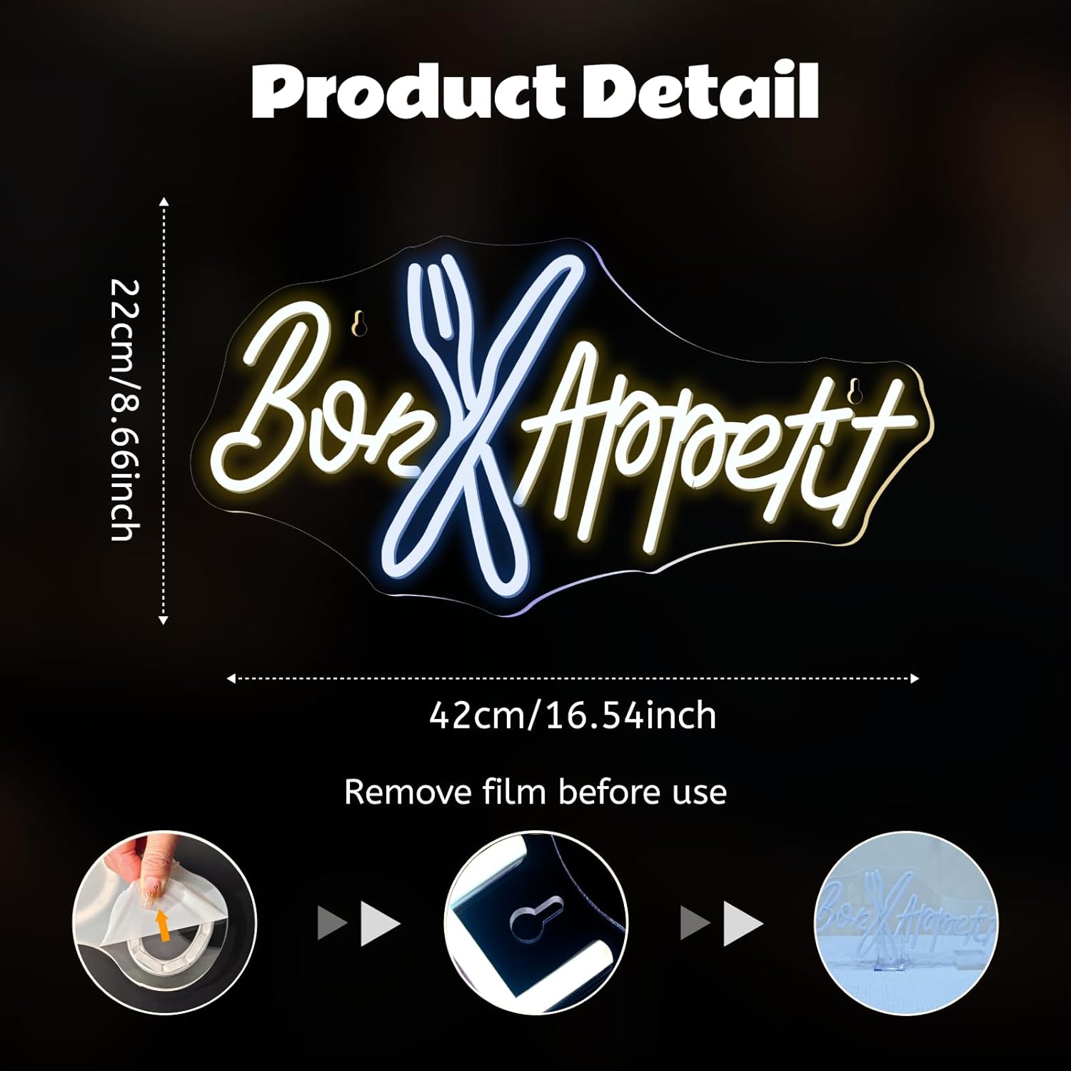 Bon Appétit Neon Sign Good App - Bedroom Lighting Decor Ideas 评论和价格