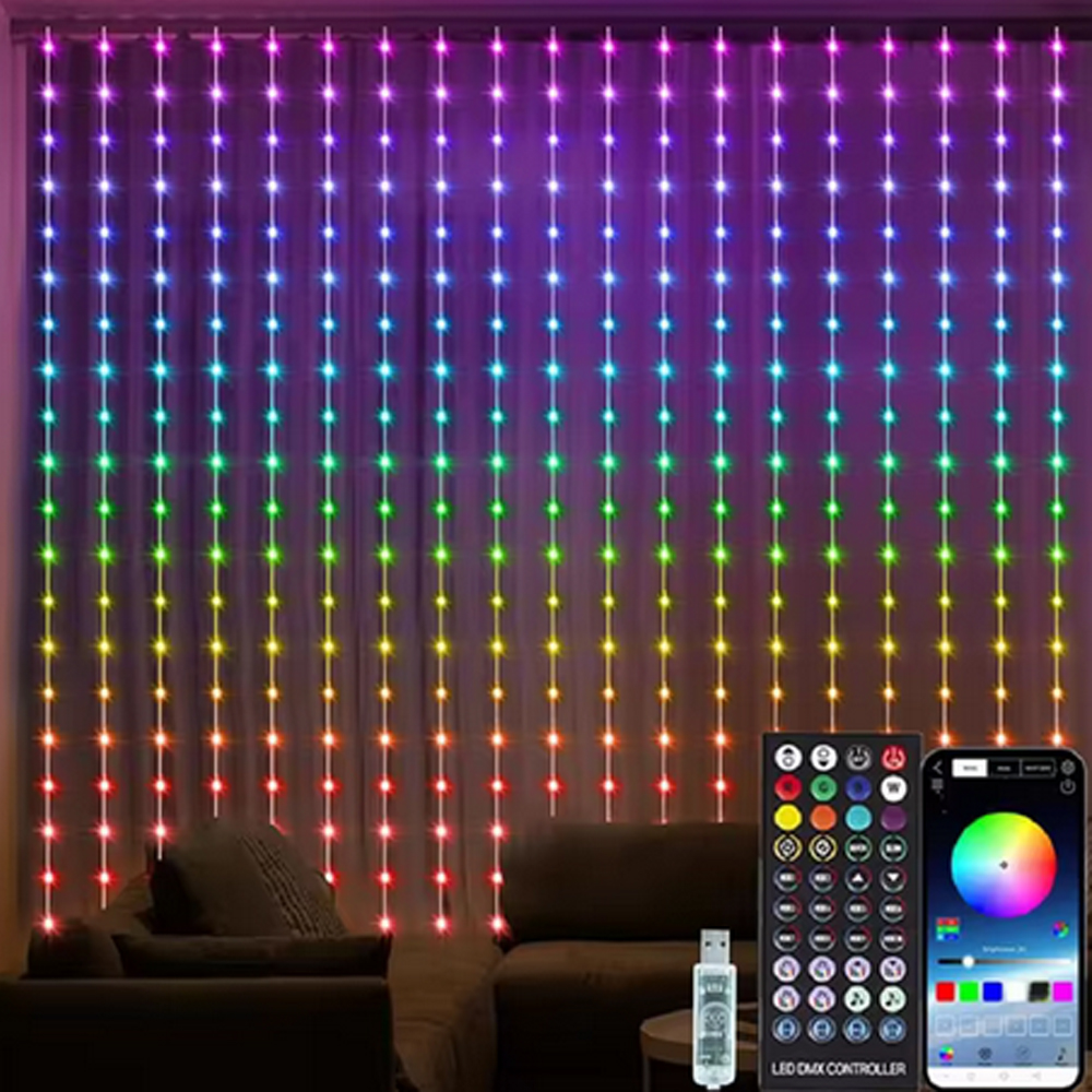 3M RGB Smart LED Curtain Light - Lighting Decoration Wedding 评论和价格